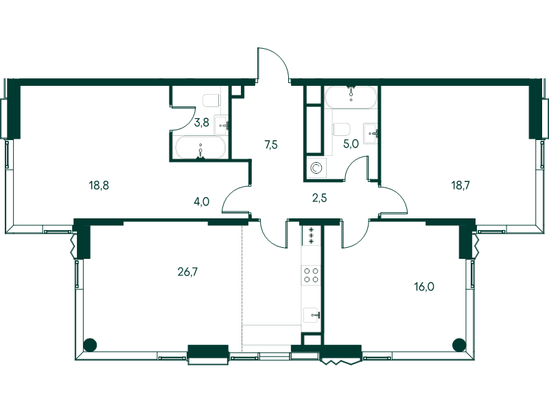 4 ккв (Евро) 103 м²