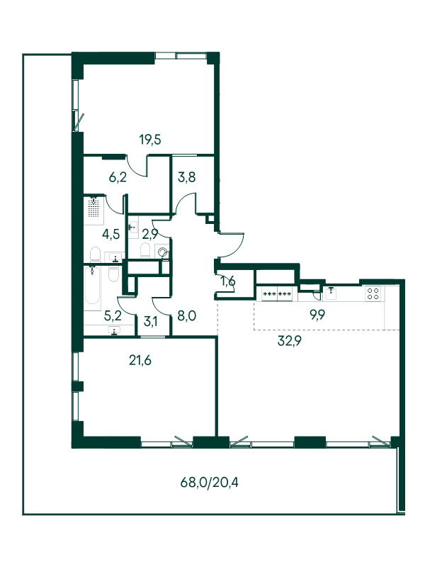 3 ккв (Евро) 139,6 м²