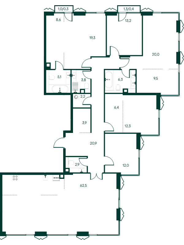 6 ккв (Евро) 209,6 м²