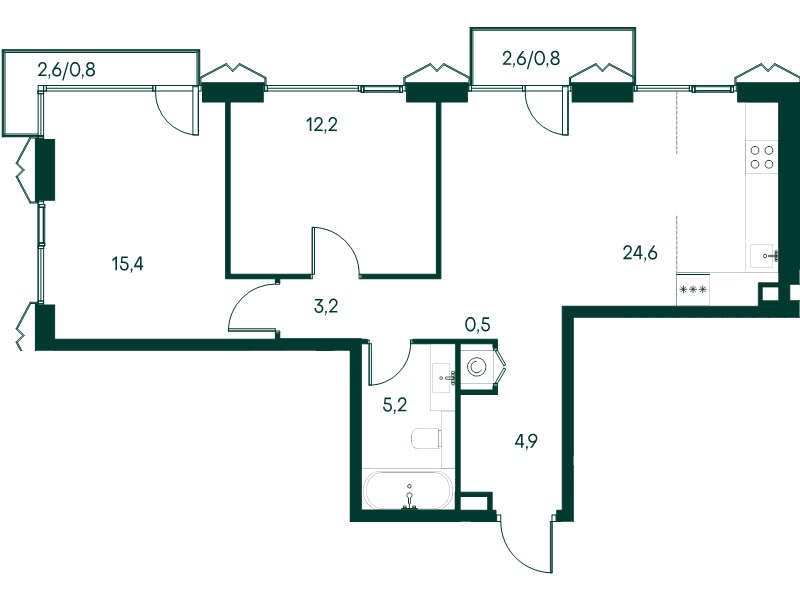 3 ккв (Евро) 67,6 м²