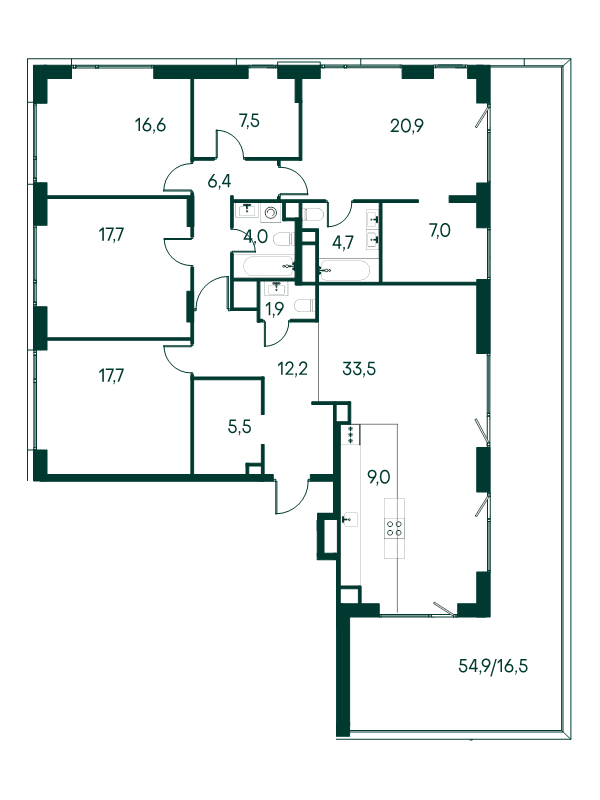5 ккв (Евро) 181,1 м²