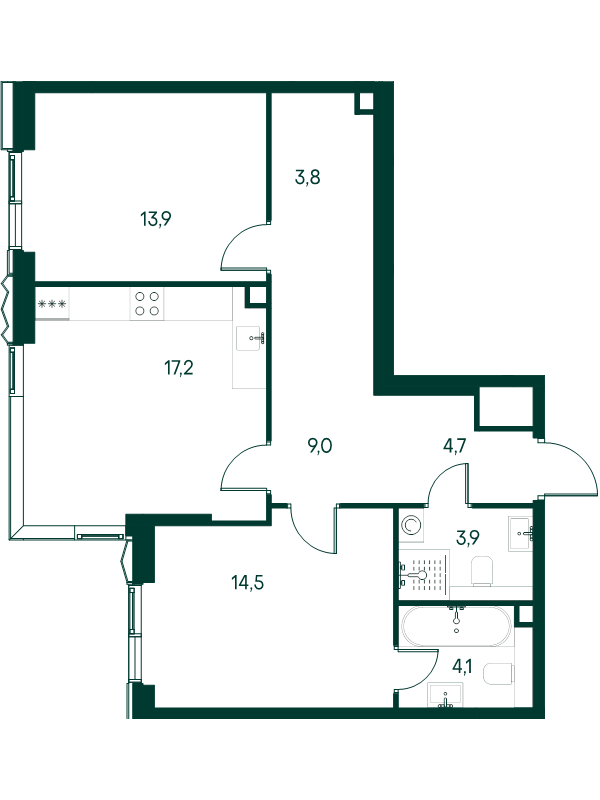 3 ккв (Евро) 71,1 м²