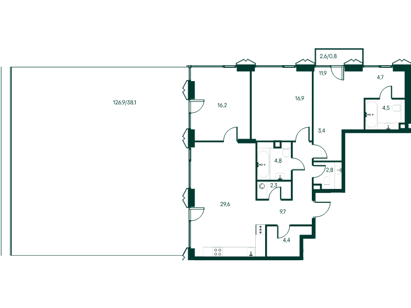 4 ккв (Евро) 150,1 м²