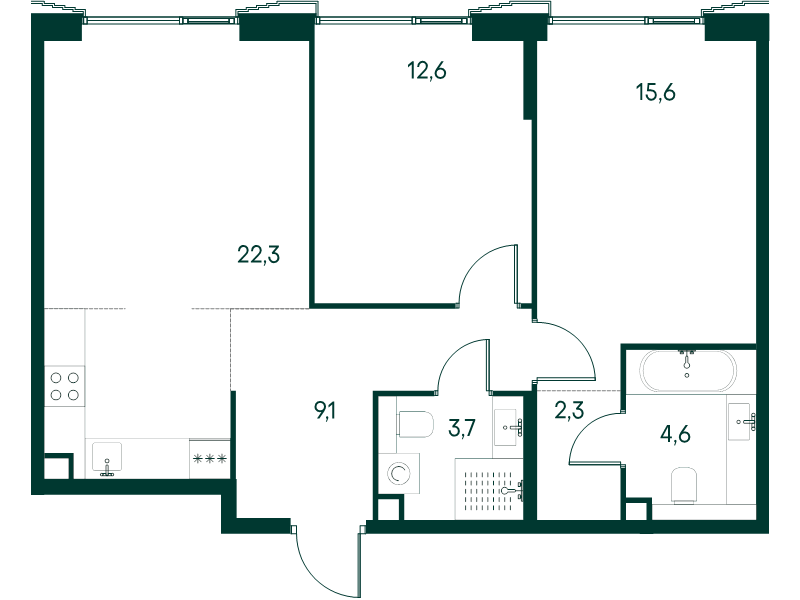 3 ккв (Евро) 70,2 м²