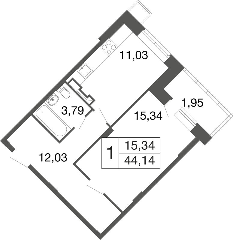 1 ккв 44,1 м²