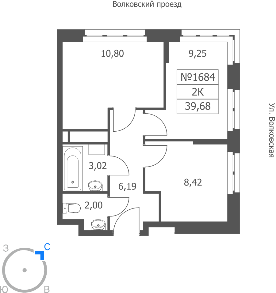 2 ккв 39,7 м²