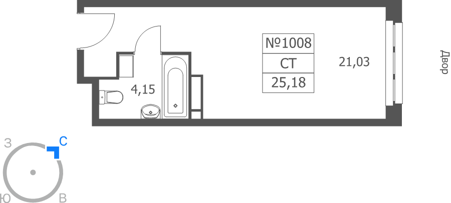 Студия 25,2 м²