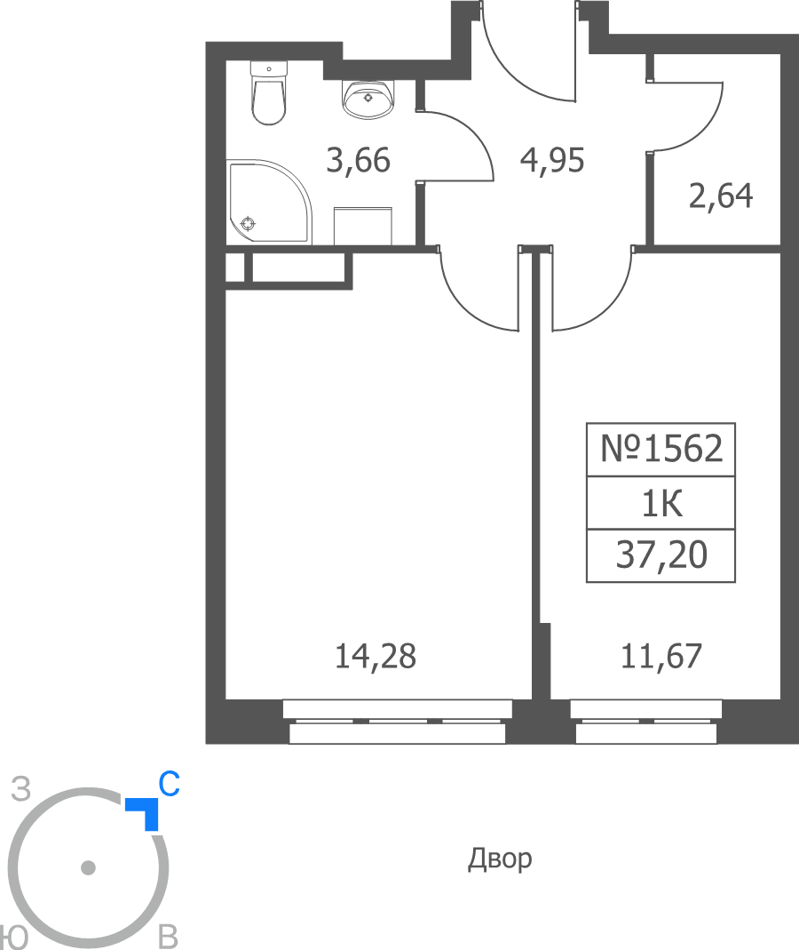1 ккв 37,2 м²
