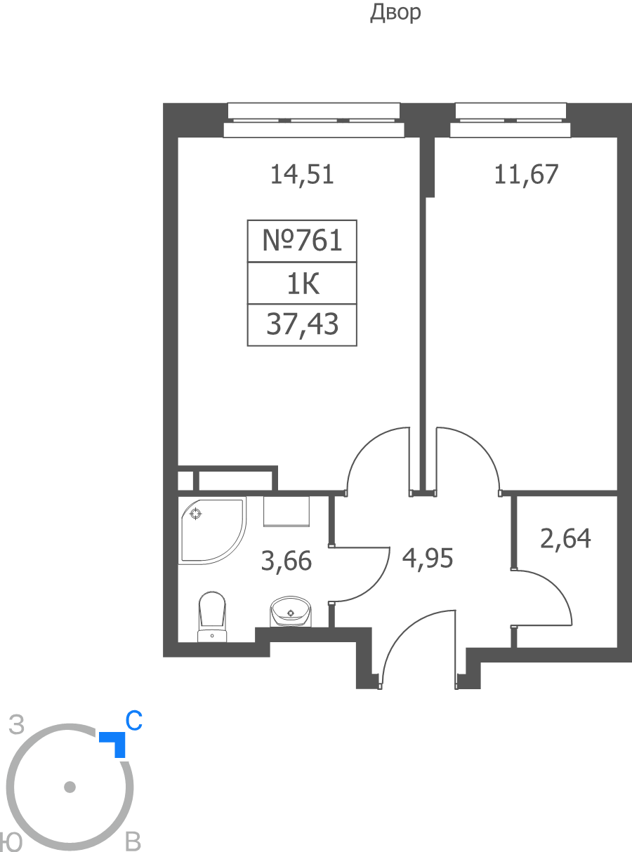 1 ккв 37,4 м²