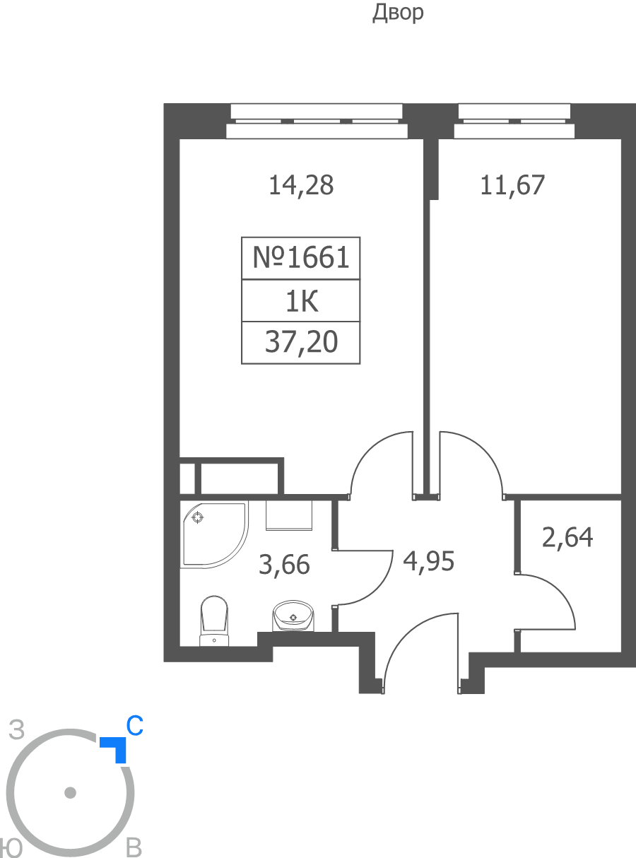 1 ккв 37,2 м²