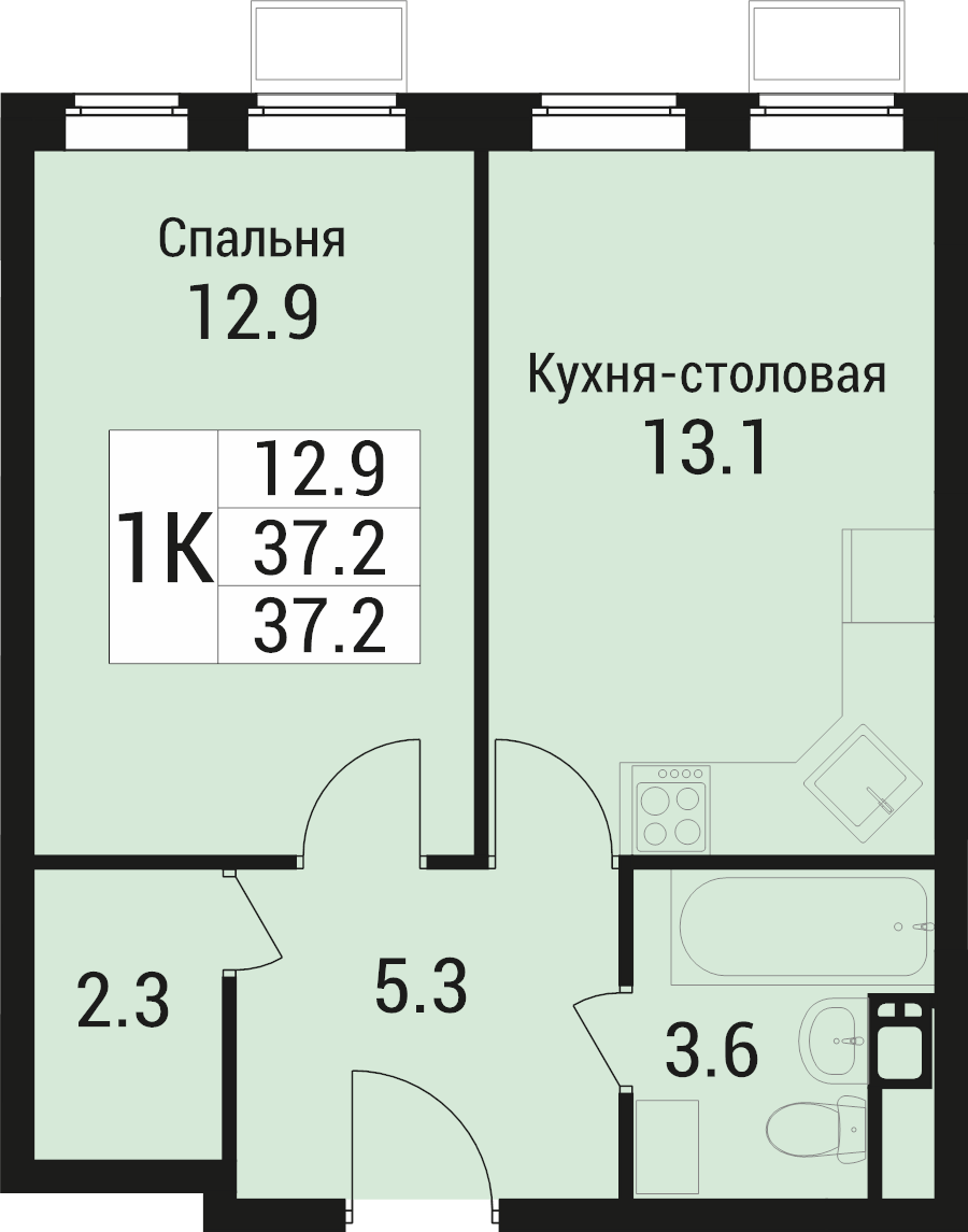 1 ккв 37,2 м²