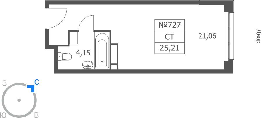 Студия 25,2 м²