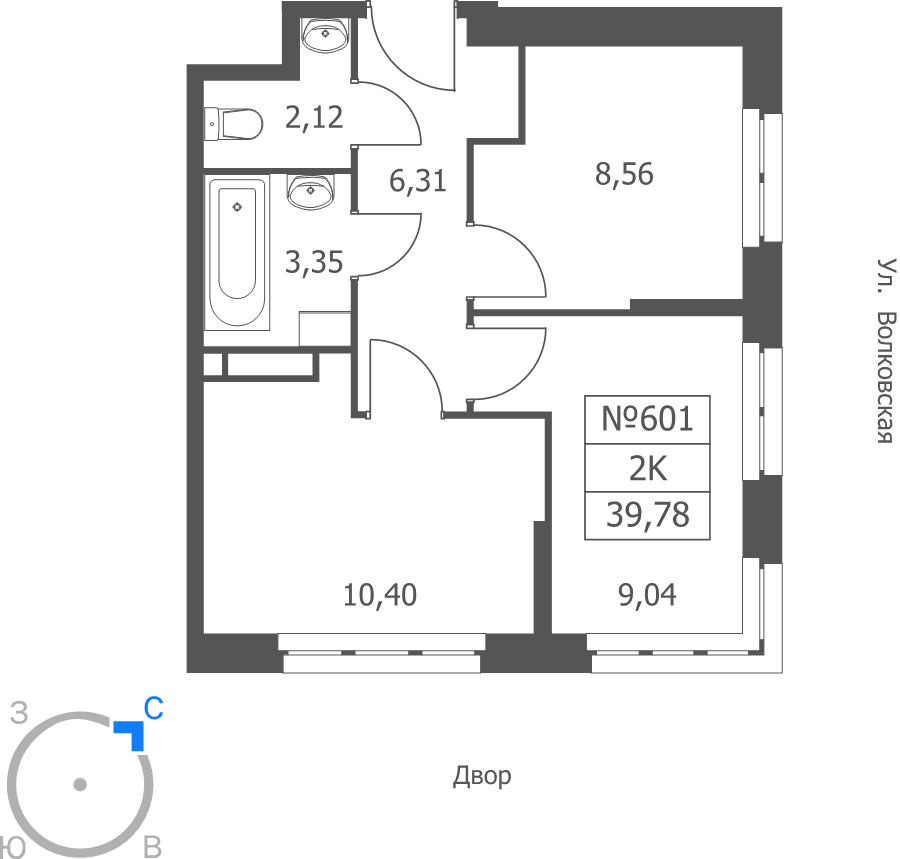 2 ккв 39,8 м²