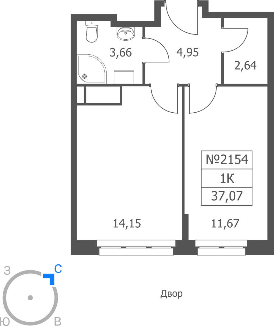 1 ккв 37,1 м²