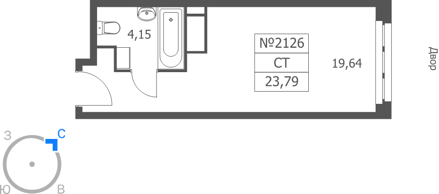 Студия 23,8 м²