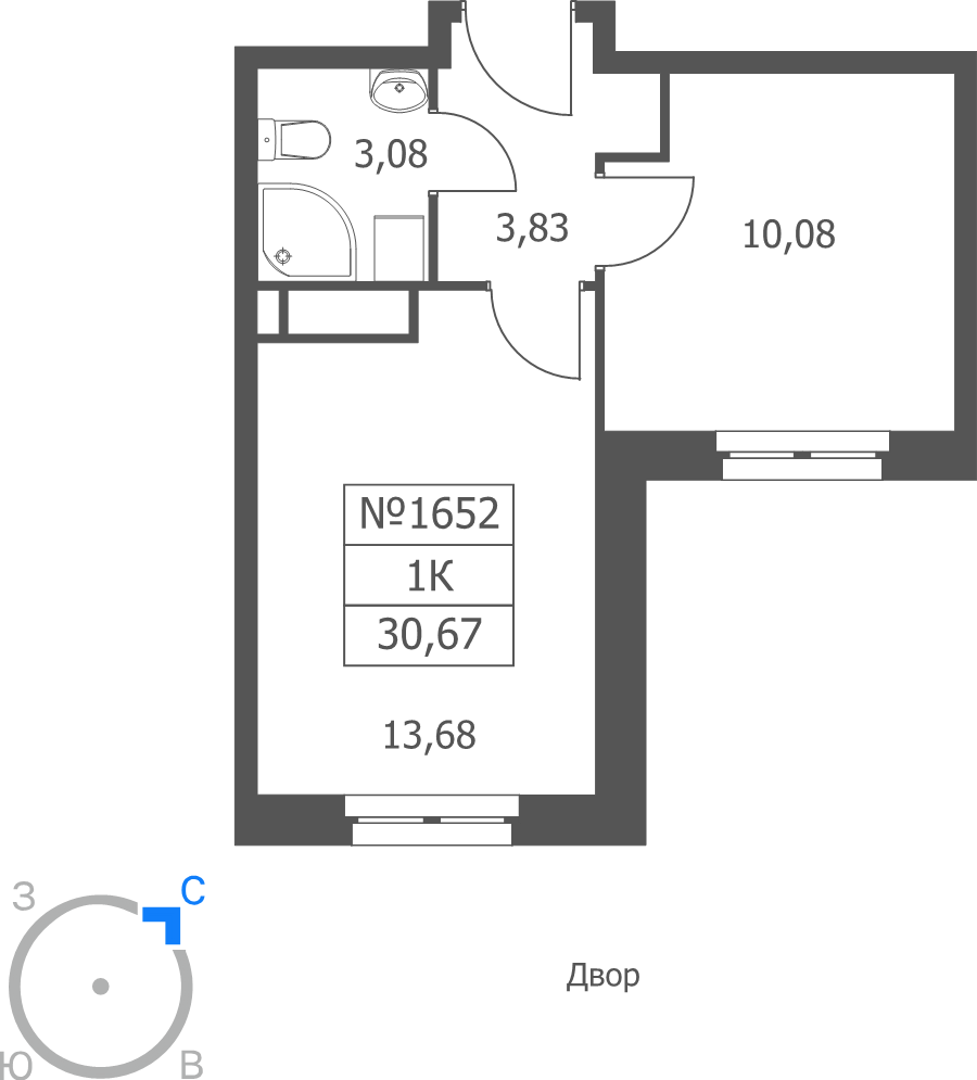 1 ккв 30,7 м²