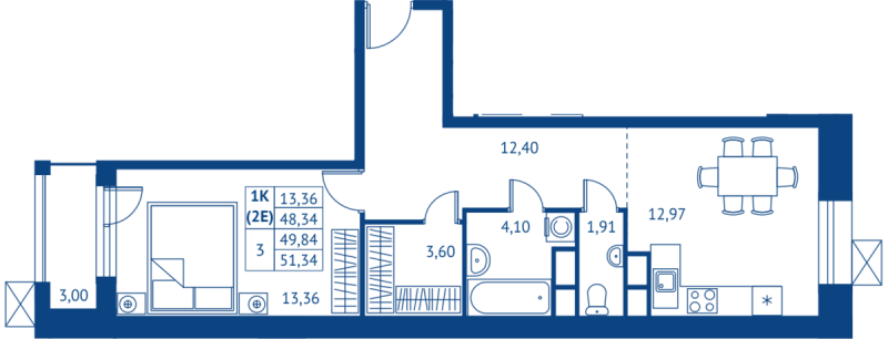 1 ккв 48,3 м²