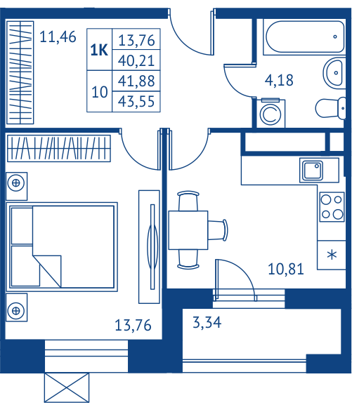 1 ккв 40,2 м²