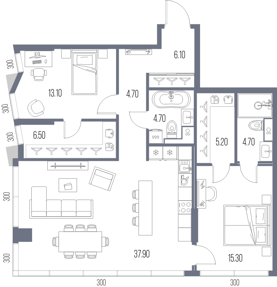 3 ккв (Евро) 98,2 м²