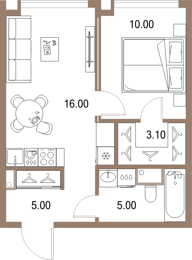 2 ккв (Евро) 39,1 м²