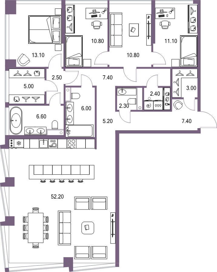 5 ккв (Евро) 146,1 м²