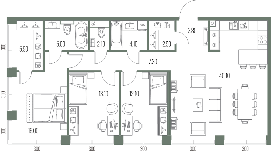 4 ккв (Евро) 112,4 м²