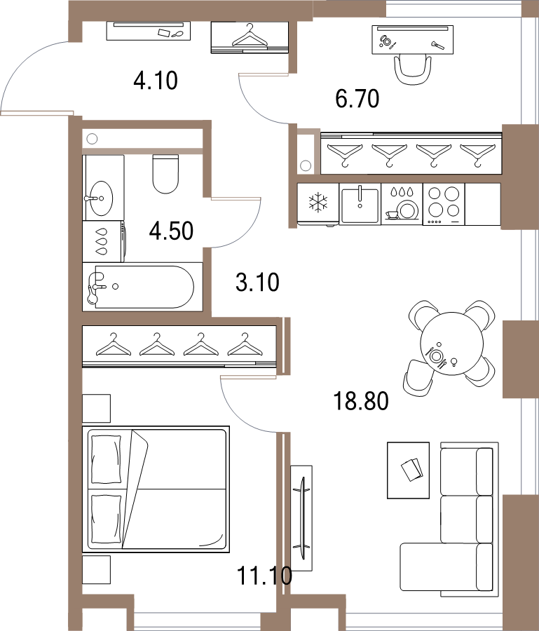 2 ккв (Евро) 48,3 м²