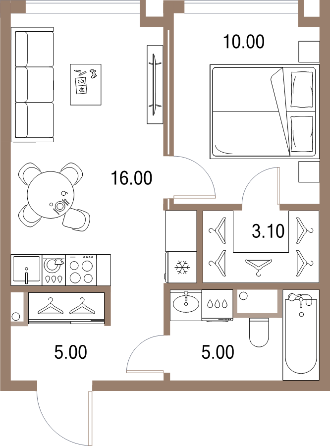 2 ккв (Евро) 39,1 м²