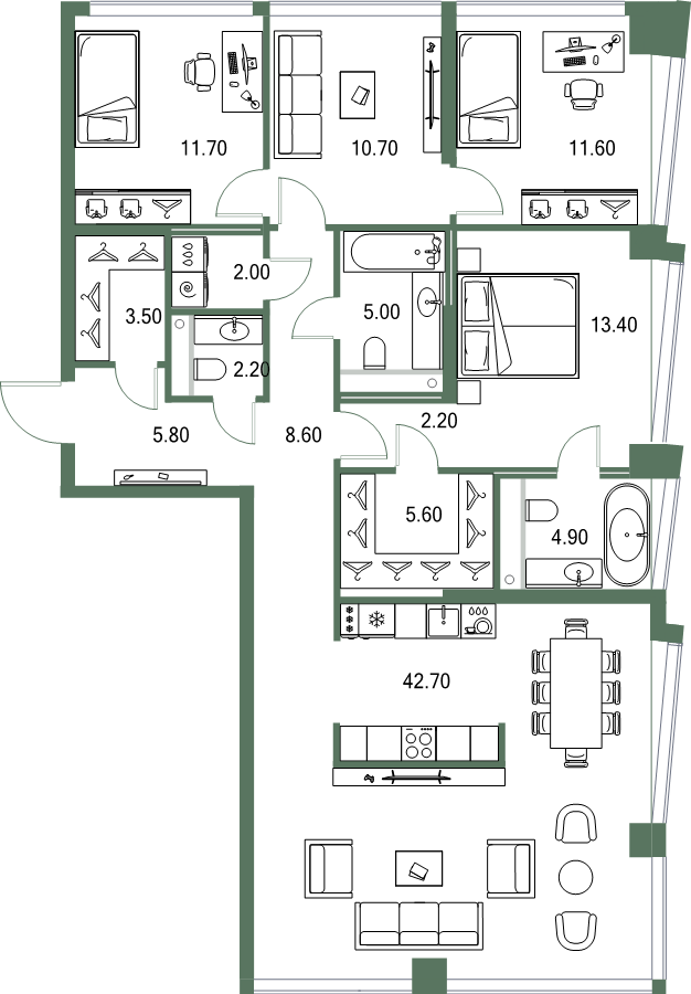 5 ккв (Евро) 129,9 м²