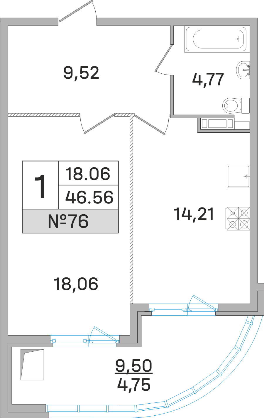 1 ккв 47,3 м²