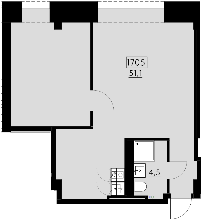 2 ккв (Евро) 51,1 м²