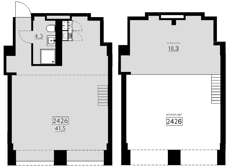 2 ккв (Евро) 64,1 м²