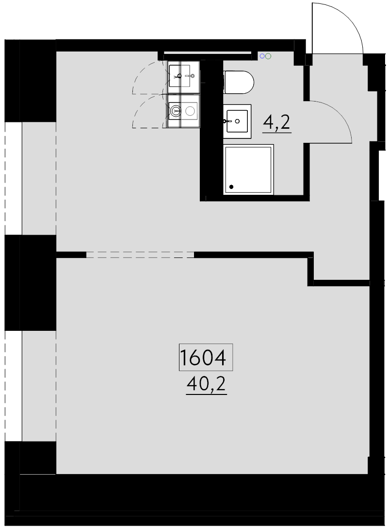 Студия 40,7 м²