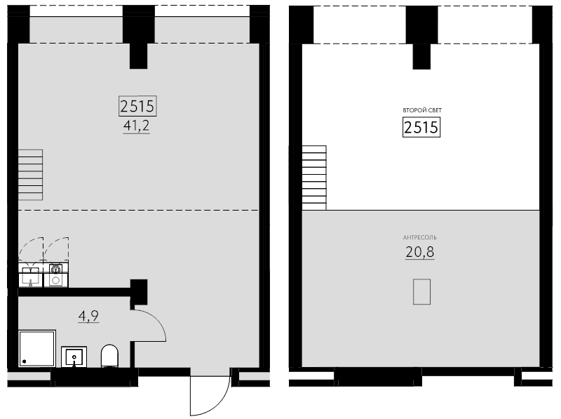 2 ккв (Евро) 66,9 м²