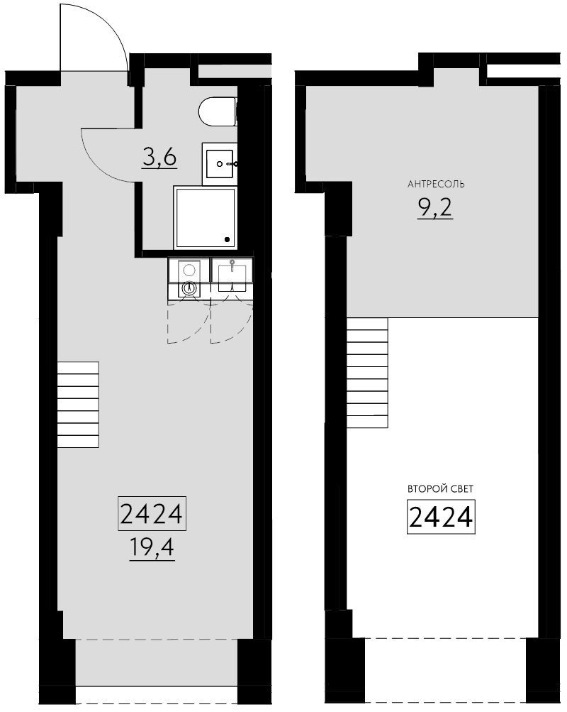 2 ккв (Евро) 32,2 м²