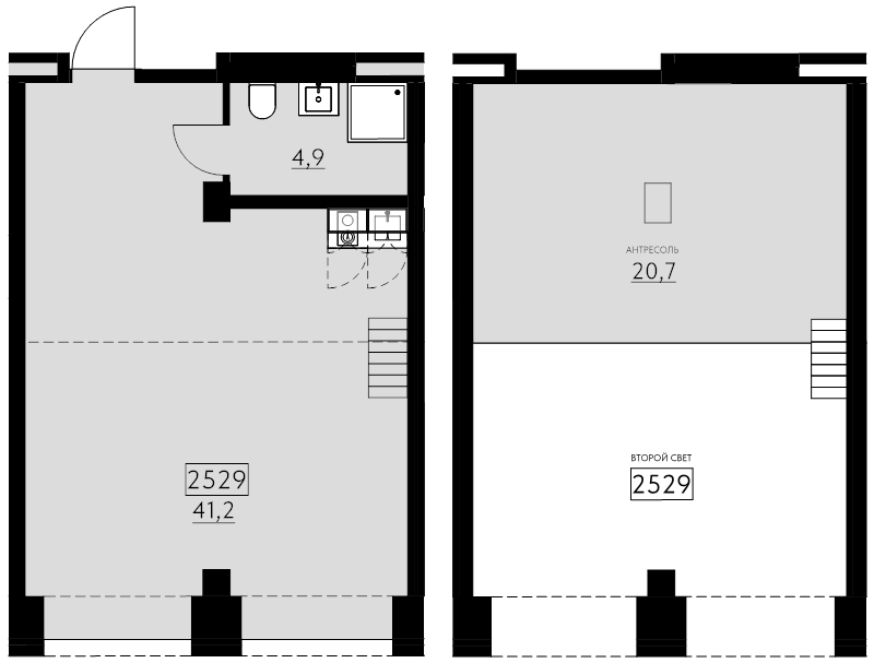 2 ккв (Евро) 66,8 м²