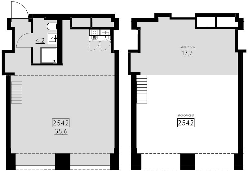 2 ккв (Евро) 60 м²