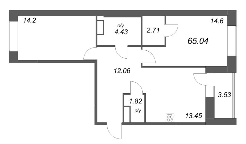 2 ккв 65 м²