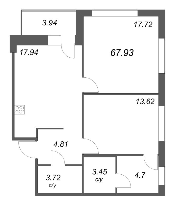 2 ккв 67,9 м²