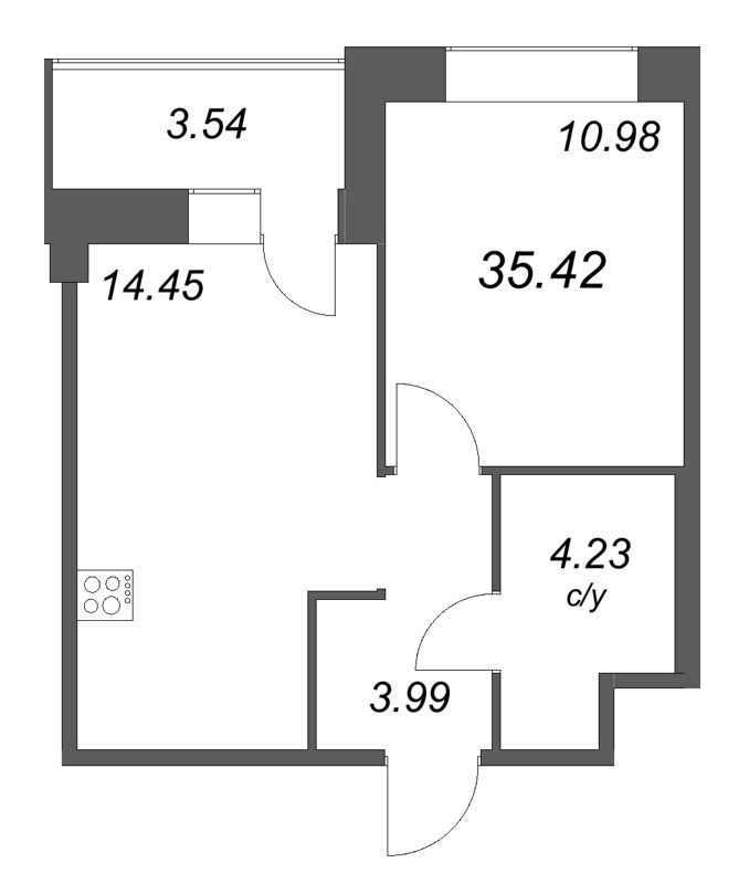 1 ккв 35,4 м²