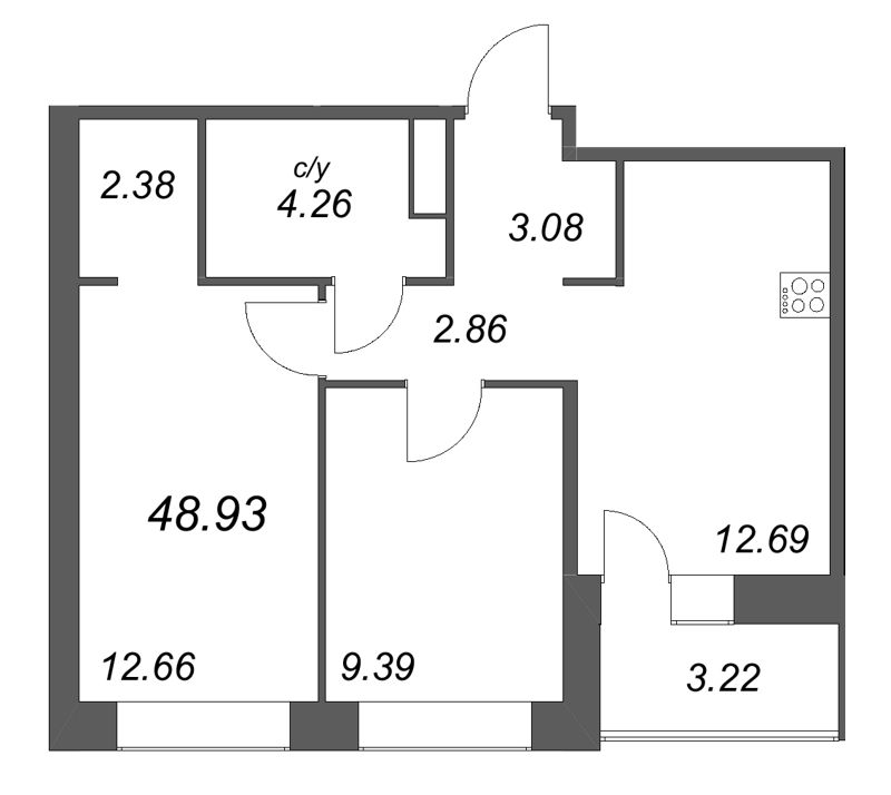 2 ккв 48,9 м²