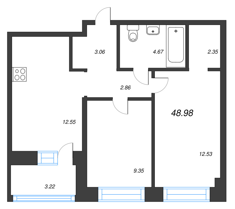 2 ккв 49 м²