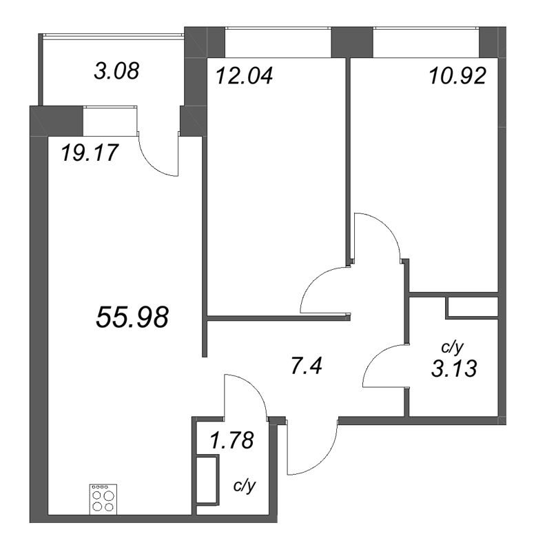 2 ккв 56 м²