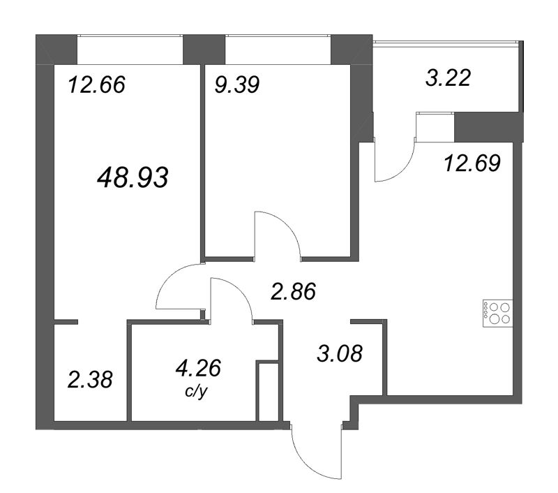 2 ккв 48,9 м²