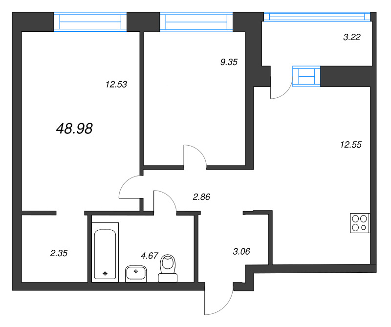 2 ккв 49 м²