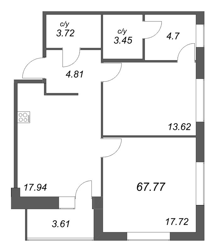 2 ккв 67,8 м²