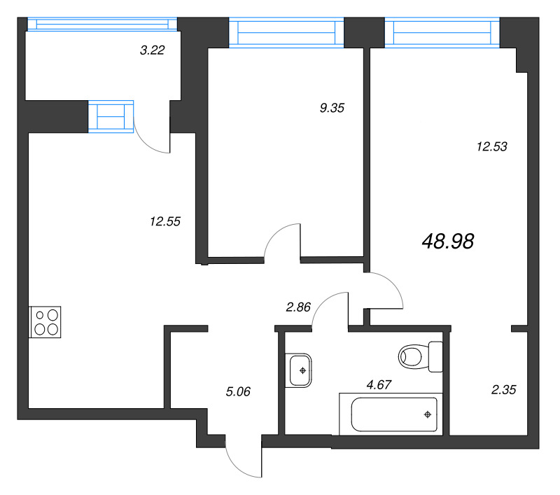 2 ккв 49 м²