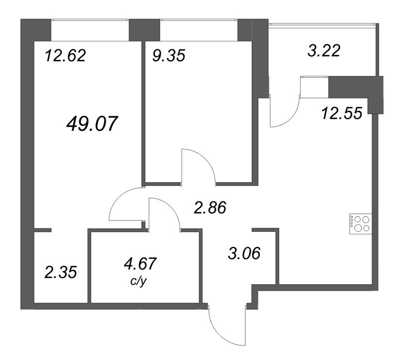 2 ккв 49,1 м²