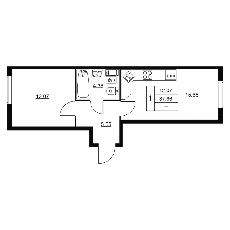 2 ккв (Евро) 37,7 м²