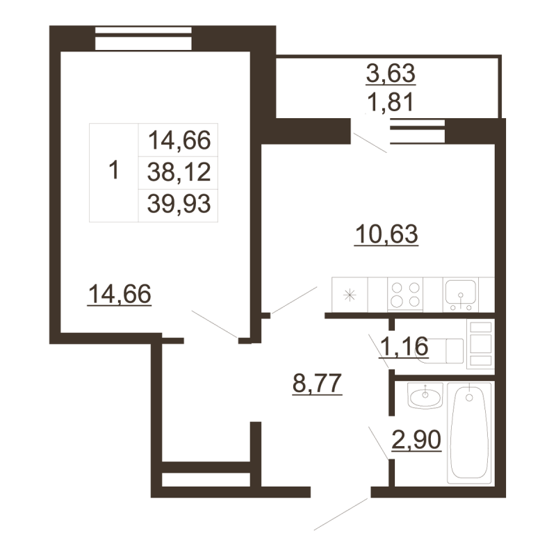 1 ккв 39,9 м²